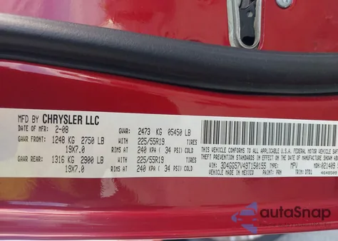 2009 Dodge Journey Sxt z USA, uszkodzony, nr VIN 3D4GG57V49T150155